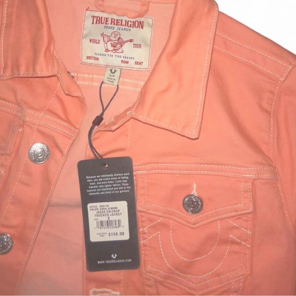 True Religion Coral Pink Denim Jacket